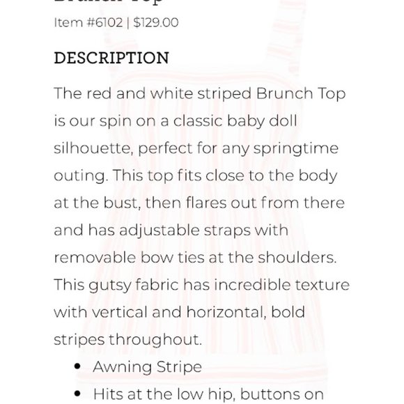 Brunch Top Size Small - Picture 2 of 3